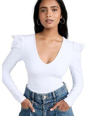 Reo Ria Ribbed Long Sleeve Bodysuit - XL